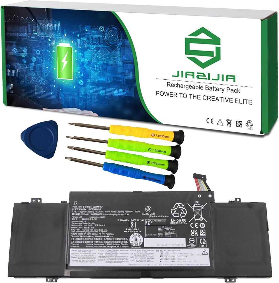 L20M4PF2 Laptop Battery Replacement for Lenovo IdeaPad Slim 7 Carbon-14ACN06 Series Notebook SB11C66149 5B11C66148 L20D4PF2 SB11C66152 5B11C66150 L20C4PF2 SB11C66153 5B11C66151 7.72V 61Wh