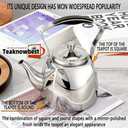 Stainless Steel Teapot with Infuser, Teapot for Loose Leaf Tea 68oz, Teapot for Stovetop, Mirror Finished, Dishwasher Safe (2000ml)