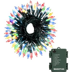 Christmas Lights, Battery Operated String Lights 18ft 50 LED 8 Modes LED Mini Lights with Timer for Christmas Tree Wreath Party Home Indoor Outdoor Decor, Waterproof, Multi Color