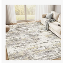 Area Rug Living Room - 5X7 Abstract Washable Large Soft Foldable Non Slip Rug Neutral Modern Low Pile Carpet for Bedroom Nursery Dining Room Kitchen Home Office Indoor - Grey Brown