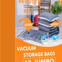 GONGSHI Vacuum Storage Bags, Space Saver Seal Bags For Clothing, Travel Luggage,Blankets, Comforters, Pillows, Clothes Storage.12 Jumbo