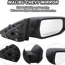 Passenger Side View Mirror Compatible with Chevy Malibu 2016 2017 2018 2019 2020 2021 2022 Mirrors Non Heated Without Signal Light Manual Folding Right