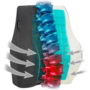 Mind Reader Lumbar Support Cushion for Office Chair and Car Seat, Memory Foam and Cooling Gel Core, Air-Cloud Technology, 15.5" L x 3.75" W x 14.25" H, Black, Back Rest
