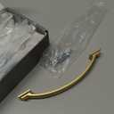 Amerdeco 10 Pack Brushed Gold Cabinet Pulls 5 Inch(128mm) Hole Centers, Handles for Kitchen Cabinet Hardware, Arch Cabinet Handles for Bathroom Dresser Drawer Handles ZH0016