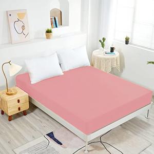 NHNHN Fitted Sheet-Deep Pockets-Soft Microfiber-Easy Care-Shrinkage and Fade Resistant-Fitted Sheets Twin Size for Girl Teens Kids-Only 1 Fitted Sheet (Twin, Blush), Twin1 Pc