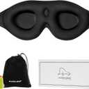 ALASKA BEAR Sleep Mask Memory Foam Contoured Eye Cups for Women and Men, Soft 3D Blackout Eye Mask for Sleeping No Pressure on Eyelids and Eyelashes Protection, Earplugs Set, Black