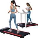 Under Desk Treadmill for Home Small, 2.5HP Portable Electric Treadmills for Small Space, Home Small Treadmill with Remote Control, Compact Walking Pad Treadmills, 220LBS Capacity (red)