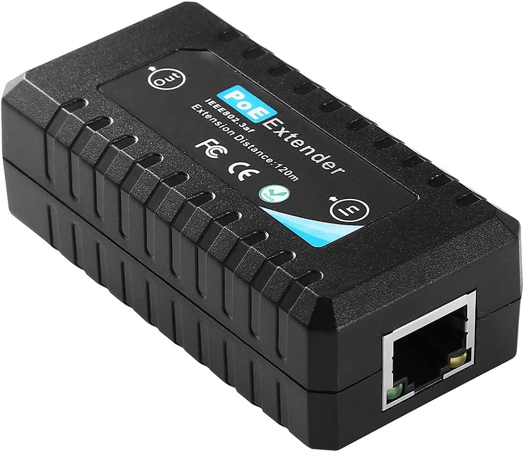 Revotech 1 Port POE Extender IEEE 802.3af Standard 10,100Mbps 100m(328 ft) POE Repeater for POE IP Camera Over Cat5 or UTP Cables(POE5002)