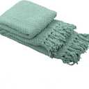 Home Soft Things Throw Blanket Knitted Tweed Throw 50'' x 60'', Silver Blue, Super Soft Cozy Warm Comfortable Breathable Throw for Living Room Chair Couch Bed Sofa Bedroom Home Dcor