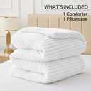 BEDELITE Fleece Twin Comforter Set -Super Soft & Warm Fluffy Bright White Bedding, Luxury Fuzzy Heavy Bed Set for Winter with 1 Pillow case