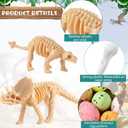 Sratte 52 Pcs Dinosaur Fossil Skeleton Kit for Kids with 24 Assorted Dino Bones & 24 Mini Dinosaur Eggs & 4 Bones, Dino Sand Dig Toys for Science Play Sandbox Birthday Easter Egg Stuffers(Light Brown)