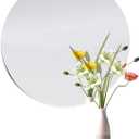 DARENYI 12 inch Glass Round Mirror with Adhesive Tapes, Frameless Wall Mounted Circle Mirror for Wall Door Home Bathroom Bedroom Living Room Decor, 12"L x 0.1"W