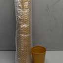 Yungyan 50 Pack 16oz Stadium Cups Reusable Plastic Cups Blank Drink Tumblers for Parties, Events, DIY Projects, 4.5 x 3.54 x 2.72 Inch (Gold)