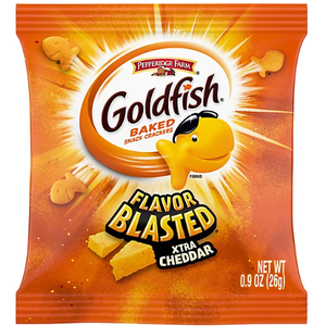 Pack Of 2 Goldfish Flavor Blasted Xtra Cheddar Cheese Crackers, Baked Snack Crackers, 0.9 oz On-the-Go Snack Packs, 9 Count Tray