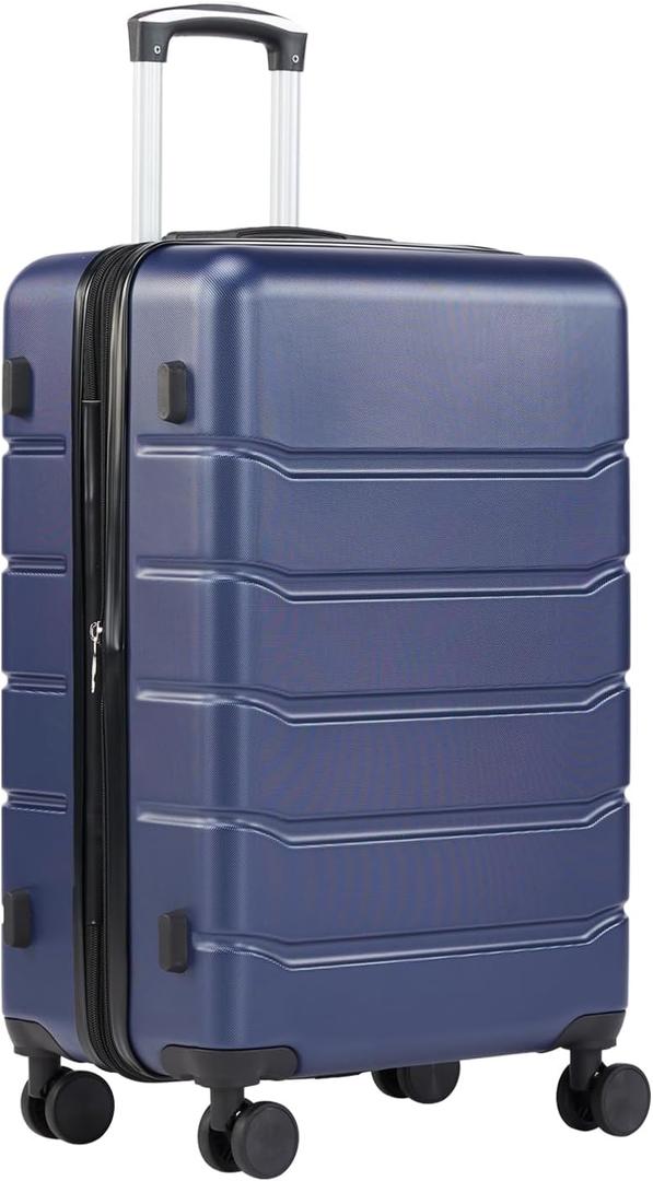 Sweetcrispy Carry on Luggage,Hard Shell Expandable Double Spinner Rolling Wheels Suitcase,TSA Lock, Canal Blue, 20 Inch