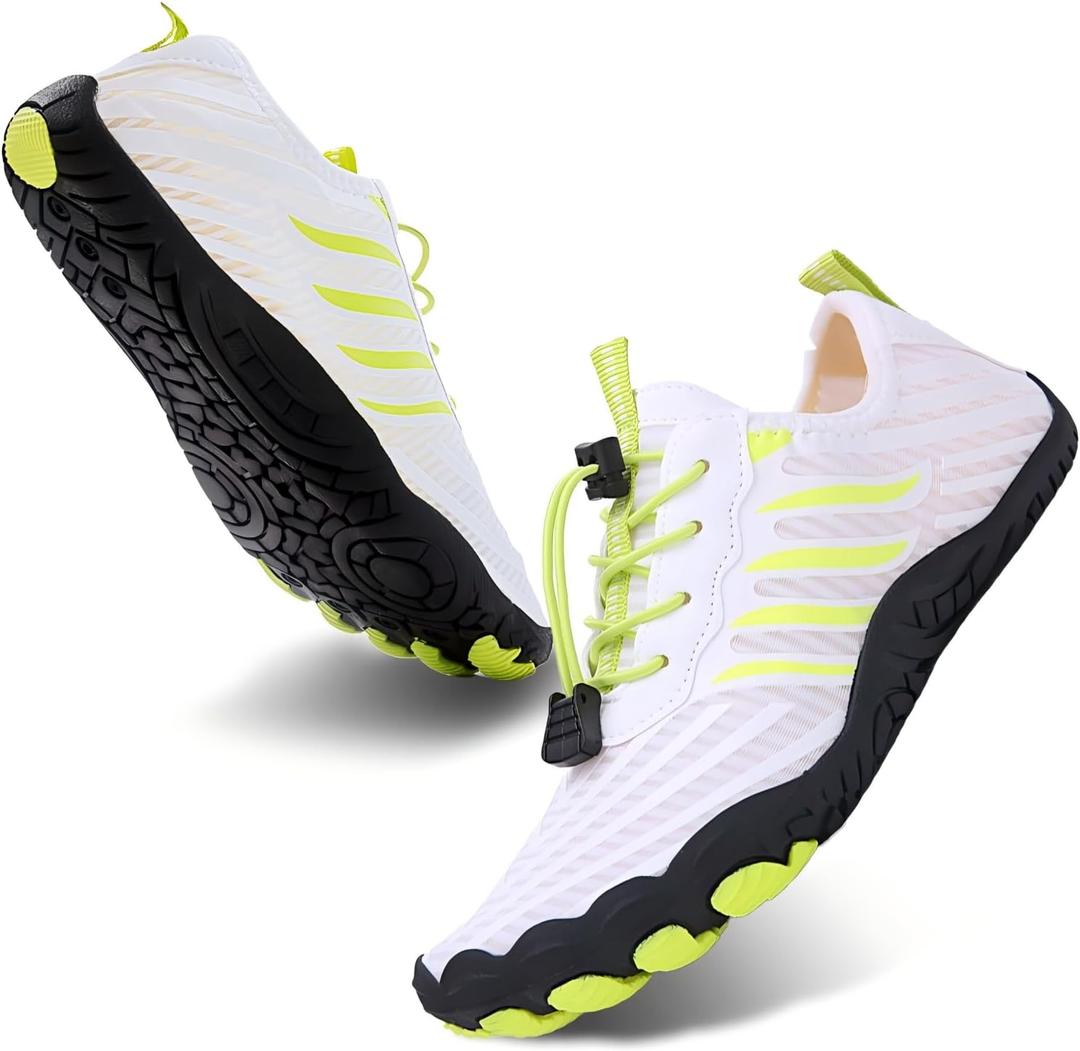 Grounded Barefoot Shoes Footwear for Women Men, Barefoot Shoes Non-Slip Wide Toe, Hike Lightweight Drop Zero (White)