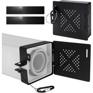2 Packs Aluminum RV Bumper End Cap 4x4 Inch Square Camper Bumper Cover with Vent Holes, Sewer Hose Storage Covers with Buckle Trailer Motorhome Accessories