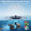 AISITIN Solar Water Fountain, 1.4W Solar Bird Bath Fountains with 6 Nozzle, New Upgrade Floating Solar Fountain Pump for Bird Bath, Outdoor, Garden, Pond, Fish Tank, Small Pool