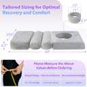 HOMCA BBL Bed After Surgery for Sleeping, Ergonomic BBL Pillow with Hole, High Density Foam Brazilian Butt Lift Recovery Pillow with Removable Cover, BBL Recovery Must Haves (60x23.6x6.3in)