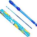 Yop-yes Soprano Recorder Instrument for Kids Beginners Student 8 Hole Flute German Fingering C Key Recorder Instrument 3 Piece with Cleaning Rod and Bag Fingering Chart