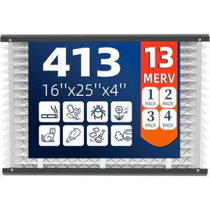 413 Replacement Air Filter, MERV 13,Actual Size: 16"x28"x4", Nominal Size: 16x25x4, HVAC Furnace Filter, Compatible with AprilAire Models 4400, 3413, 2416, 2413, 1610, 1413, 1 Pack