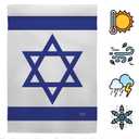 Breeze Decor Bandera de Israel Israeli Flag Pole Set Home Banner Yard Sign Room Post Gravesite Stand Cemetery Flagpole Outdoor Tapestry Grandma Gifts Grave, Jewish Decorations Made in USA