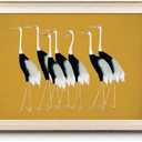 VIYYIEA Framed Wall Art for Living Room, Cranes Canvas Prints, Vintage Home Decor, Animals Painting Picture, Bathroom Wall Decor Gifts for Friends or Family - 16"L x 12"W