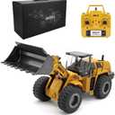 Ailejia 1/14 RC Wheel Loader 10 Channel Remote Control Front Loader Construction Tractor 2.4GHz Metal Bulldozer Toy
