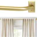ZYRW Gold Curtain Rod, Room Darkening Rods for Windows 28 to 48 Inches(2.3-4Ft), Wrap Around Curtain Rods, Heavy Duty Blackout Drapery, Modern Decorative Window Treatment Rod, Gold