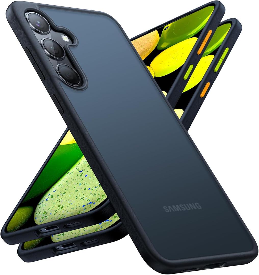 TORRAS Shockproof for Samsung Galaxy S24 Case 6.2", 12FT Military Grade Drop Tested, Translucent Matte Hard Back & Soft Edge Thin Slim Protective Galaxy S24 Case 5G Guardian Series, Black