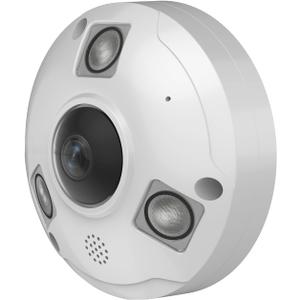 4K POE IP Fisheye Camera, 1.7mm Lens, 49ft Infrared, WDR, Metal housing, IP66 Water-Proof Indoor&Outdoor Panoramic Security Camera(Compatible with Hikvision/Dahua NVRs)