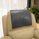 Non Slip Headrest Cover for Furniture Slipcovers,Faux Leather Headrest Protector for Recline Chair Vinyl Head Protector for Sofa,Theater Seat Cover for Home & Office 17x27 in, Dark Gray