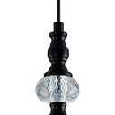 Piepooye Vintage Glass Pendant Light Farmhouse Black Chandelier 4.72" Mini Adjustable Hanging Ceiling Light Fixture for Kitchen Island Dining Room Bedroom Foyer Entryway (G9)