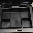 KYODOLED Cash Box with Combination Lock Safe Metal Money Box with Money Tray for Security Lock Box 7.87"x 6.30"x 3.35" Black (Medium)