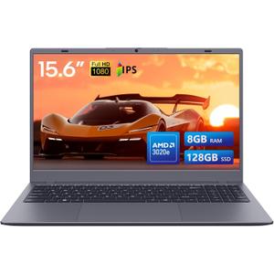 Laptop Computer, AMD Athlon 3020E Processor Up to 2.6GHz, 8GB DDR4 RAM 128GB SSD, 15.6" FHD IPS Display, Perfect for Online Courses, Working from Home, and Watching Video, Gray