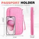 Passport Holder Family RFID Travel Document Organizer for Women Waterproof Passport Wallet Men Portable Case for Cards, Boarding Pass, ID, Money, Tickets with Zipper