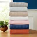 100% Cotton Waffle Weave Bed Blanket | Soft, Breathable, and Lightweight Blanket for All-Season | Perfect for Layering | Brielle Collection (Full/Queen, Pink) 