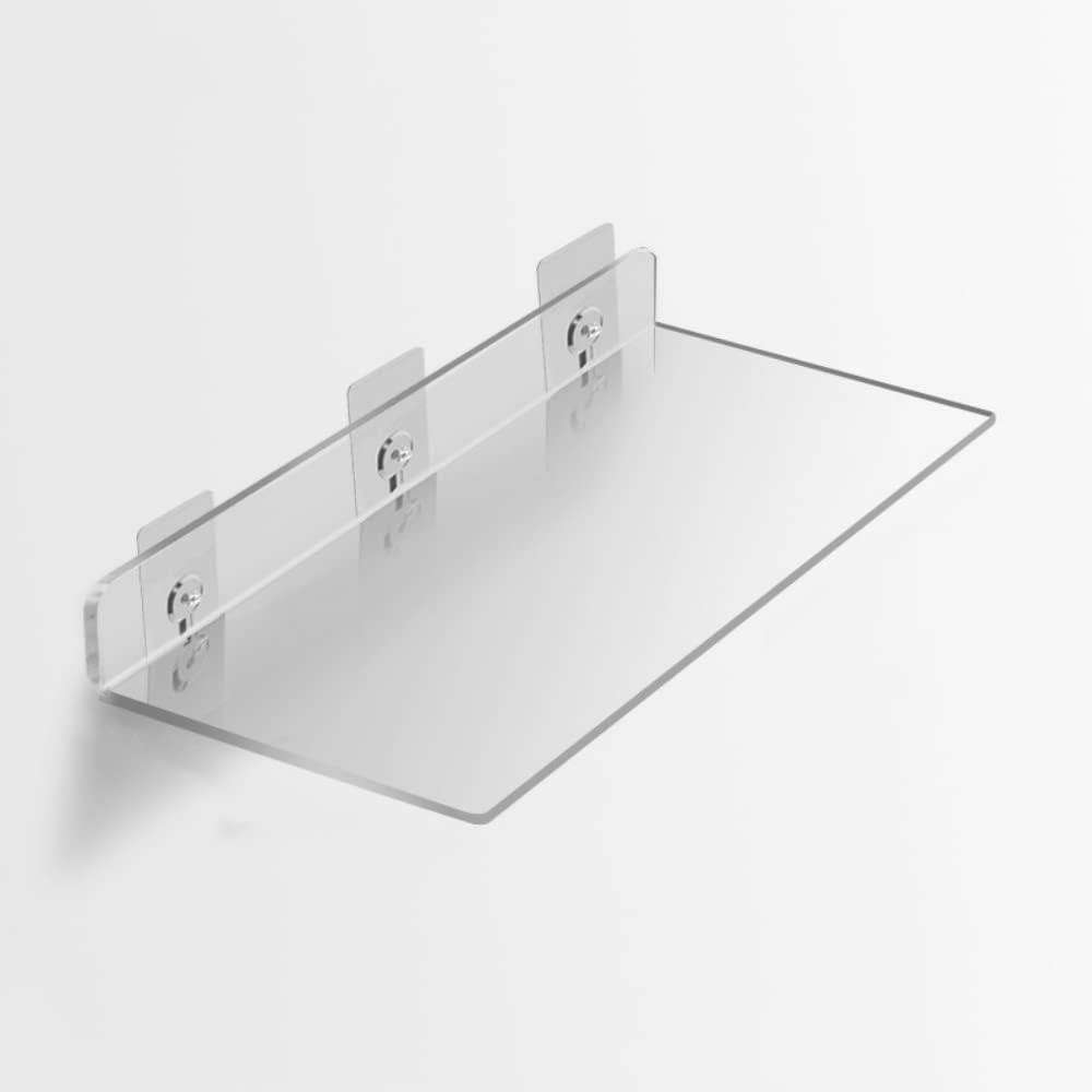 3 Pack Clear Acrylic Shelves for Wall Storage, Acrylic Floating Shelves Wall Mounted, Kids Bookshelf, Display Ledge Wall Shelves for Bedroom, Living Room, Bathroom, Size 5x12"