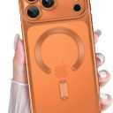 tharlet Magnetic for iPhone 17 Pro Case Clear Orange Plating Edge | [MagSafe Compatible] Luxury Plating Frame, Military-Grade Drop Protection, Full Camera Protection with Screen Protector