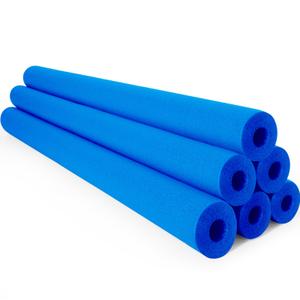 Hollowfly 6 Pack Jumbo Pool Noodles Swimming Floating Foam Tube Extra Large Hollow Bright Swimming Pool Noodles Bulk Heavy Duty for Adults(Blue,55 x 3.5 Inch)