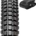 2.75-19 (70/100-19) 4PR TT 43P Dirt Bike Front/Rear Tire and Heavy Duty Inner Tube Compatible with 2.75-19 70/100-19 Off Road Pit Bike/Motorcycle Tires(P-2011)