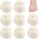 Minatee 8 Pcs Lambs Wool for Toes Soft Feet Cushion Toe Separator Lambs Wool Corn Cushion Pads Blister Prevention Bunions Callus Remover Cushions Hammer for Shoes or Feet, 3/8 oz