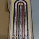 Cribbage Board Game Set, 3-Track Premium Wooden Cribbage Board with Magnetic Lock & Large Storage, 9 Metal Pegs, 2 Decks of Playing Cards - Classic Board Games for Adults Family (Instruction Include)