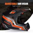 Yesmotor Youth Dirt Bike Motorcycle Helmet Kid Full Face Helmet DOT, Orange, X-Large