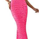 PRETTYGARDEN Maxi Dresses for Women 2025 Summer Halter Leopard Print Backless Sexy Bodycon Cocktail Beach Long Dress (Pink, M)