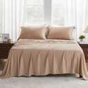 GOKOTTA King Size Sheets Set - FSC & Oeko-TEX Certified - 100% Rayon Derived from Bamboo - 430 High Thread Count Ultra Soft Breathabel and Cooling,16'' Deep Pocket with Elastic Corner Straps - Sand