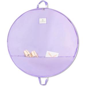 Professional Dance Pancake Tutu Bag - 3-inch Gusset, 2 deep pockets for Tutu Skirts, Travel Storage Costumes, Ballerinas, and Competitive Dancers (Lavender, 40-inch)