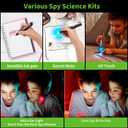 Kids Night Vision Goggles Spy Kit, 4 Pcs Spy Gear Toys Set, Cool Night Mission Goggles with Flip-Out Light/Invisible Ink Pen/Ear Light/Frisbee Shooter, Gifts for Kids 5-12 Boys Girls