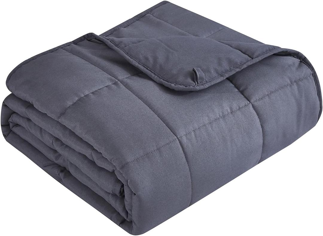 Topcee Weighted Blanket for Adults (17 lbs, 60" x 80") Queen Size Soft Cooling Heavy Blanket Sleeping, Apply to 160-180 lbs Body, Thick Breathable Blanket with Glass Bead, Easy Care (Dark Grey)