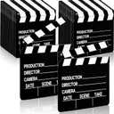 Jecery 40 Pcs Movie Film Clap Board 7 x 8 Inch Clapboard Directors Clapper Clapboard Movie Night Party Decorations Writable Cut Action Scene Board Centerpiece for Photo Prop (Black)